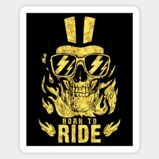 Born to Ride Skull Fire Helmet for all the open road lovers Sticker